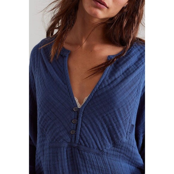 Free People We The Free Easy Sunday Pullover Shirt Tunic Top Oversized XS 278327 - Picture 2 of 8